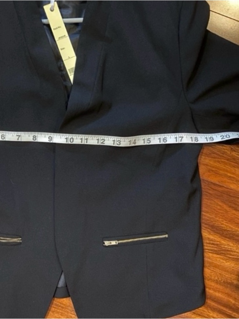 Black cotton Women's office Tailored Blazer Jacket with pockets - Picture 7 of 9